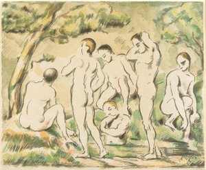 Fürdőzők (kis lemez) alkotó: Paul Cézanne