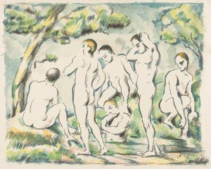 Fürdőzők (kis lemez) alkotó: Paul Cézanne