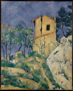 A ház repedezett falakkal alkotó: Paul Cézanne