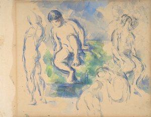 Fürdősök recto, Csendélet verso, kb. 1890 recto - 1900 verso. alkotó: Paul Cézanne