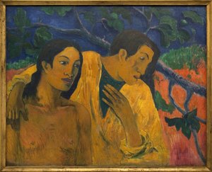 Repülés (tahiti idill). Paul Gauguin (1848-1903) festménye, Olaj, vászon alkotó: Paul Cézanne
