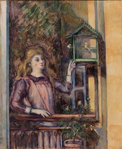 Lány madárkalitkával alkotó: Paul Cézanne