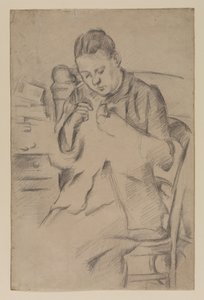 Hortense Fiquet, Madame Cezanne, varrás, 1880 körül (ceruza papíron) alkotó: Paul Cézanne