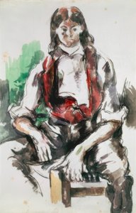 A fiú piros mellényben alkotó: Paul Cézanne