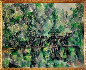 A híd a tó felett alkotó: Paul Cézanne