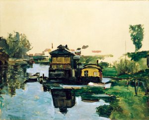 Úszó házak a folyón alkotó: Paul Cézanne