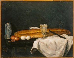 Csendélet: kenyér és tojás alkotó: Paul Cézanne