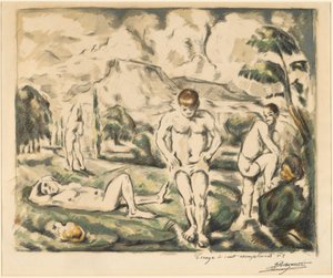 A fürdőzők (nagy tányér) alkotó: Paul Cézanne