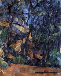 Fák és sziklák a Château Noir parkjában, 1904 körül. alkotó: Paul Cézanne