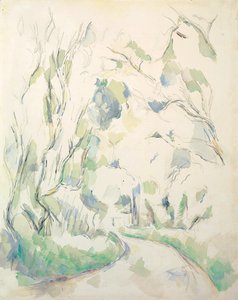 Wells és egy kanyargós ösvény a Chateau Noir Parkban; Kút és kanyargós út a Chateau Noir területén, 1900 körül alkotó: Paul Cézanne