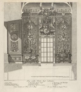 A porcelánszoba első fala: „Fürstlicher Baumeister Oder: Architectura civ..., 1711. alkotó: Paul Decker the Elder