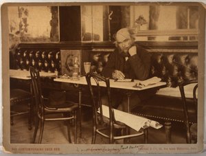 Paul Verlaine a Café François 1er-ben Párizsban, 1892. alkotó: Paul Dornac
