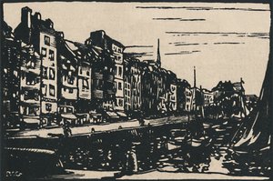 Honfleur – A régi medence, 1919 alkotó: Paul Elie Gernez