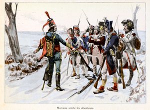 Marceau arrete des deserteurs: Francois-Severin Desgraviers Marceau (1769-1796) a republikánus hadsereg katonáit tartja fogva a Vendee-ben (85) – Emile Boutigny (1853-1929) illusztrációja: „Hoche-Marceau-Desaix” (Theodoreaix) 1854-1928) - Magánkol