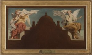 A Saint-Etienne-du-Mont templom vázlata: Deux anges assis, 1874 (olaj, vászon) alkotó: Paul-Felix Guerie