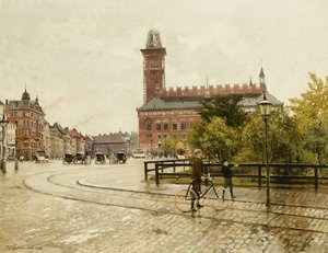 Raadhuspladsen, Koppenhága, 1893 alkotó: Paul Fischer