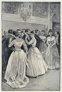 Illusztráció Anna Kareninához: Kitty a bálban (litho)