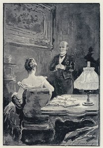Illusztráció Anna Kareninához: Anna és férje veszekedése (litho)