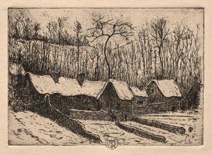 Hat rézkarc: A nádfedeles pékség, Auvers
