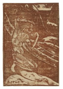 Egy halász iszik a kenuja mellett alkotó: Paul Gauguin