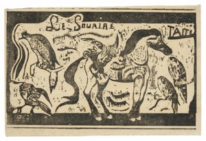 Ló és madarak, a Le sourire fejdísz alkotó: Paul Gauguin