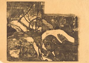 Eine Maori-Frau im Wald; Manao Tupapau (Sie wird von einem Geist heimgesucht)