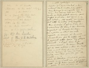 Címlista; Kézirat oldal [recto] alkotó: Paul Gauguin