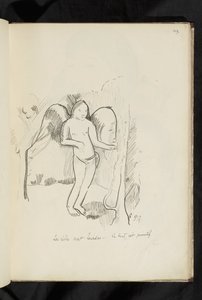 Előtte és utána - rajz "A szárnyak nehezek. Minden primitív" alkotó: Paul Gauguin