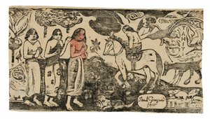 Lakhelyváltás, a Late of Late Wood-Block Prints Suite-ból alkotó: Paul Gauguin