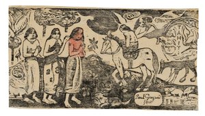 Change of Residence, from the Suite of Late Woodblock Prints alkotó: Paul Gauguin