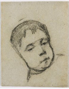 Emil Gauguin gyerekként, fej a párnán alkotó: Paul Gauguin