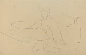 Ábra a földön ülve [rekto] alkotó: Paul Gauguin