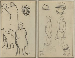 ábra Tanulmányok; Tanulmányok a katonákról [verso] alkotó: Paul Gauguin