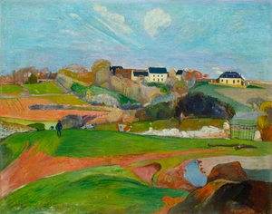 Francia: Champs au Pouldu, ou Paysage au Pouldu Tájkép Le Pouldu-ban alkotó: Paul Gauguin
