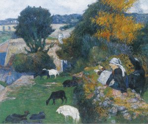 Franciául:  A breton pásztorlány alkotó: Paul Gauguin