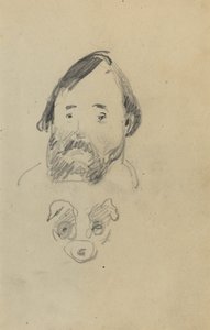 Szakállas ember feje kutyafejjel [recto] alkotó: Paul Gauguin