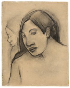 Tahiti nők vezetői, frontális és profilnézet alkotó: Paul Gauguin