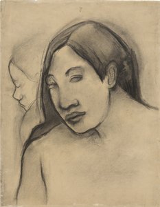 Tahiti nők fejei, frontális és profilnézetek, 1891-93 alkotó: Paul Gauguin