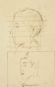 Egy fiú és egy férfi feje (önarckép?) [verso] alkotó: Paul Gauguin