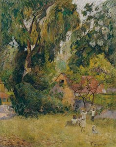 Kunyhók a fák alatt alkotó: Paul Gauguin