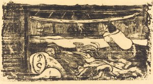 Egy kunyhó belseje alkotó: Paul Gauguin