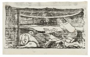 Tahiti kunyhó belseje, a Late of Late Wood-Block Prints Suite-ból alkotó: Paul Gauguin