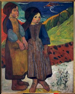 Kis bretonok a tenger előtt Paul Gauguin (1848-1903) festménye 1889 V. 0,92 x 0,73 m. Tokió. Nemzeti Nyugati Művészeti Múzeum alkotó: Paul Gauguin