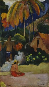 Mahana Maà táj Tahitin alkotó: Paul Gauguin