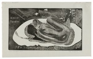 Manao tupapau (A szellemre gondol vagy A szellem gondol rá), a Noa Noa szvitből alkotó: Paul Gauguin