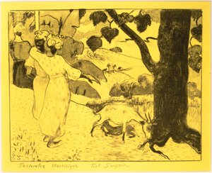 Martinique Pastorals, a Volpini-szvitből: Litográfiai rajzok, 1889., 1889. alkotó: Paul Gauguin