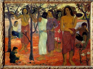 Nave nave mahana (Ízletes napok). Tahiti nők a kertben. Paul Gauguin (1848-1903) festménye 1896 V. 0,94 x 1,3 m Lyon, Muse des Beaux Arts – Nave Nave Mahana, más néven „Delicious Day””. Tahiti nők csoportja a kertben. Pa. festménye alkotó: Paul Gauguin