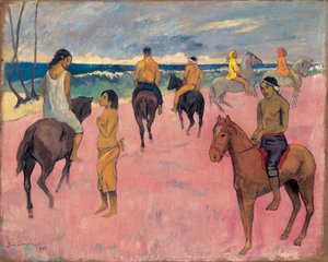 Lóháton a tengerparton II. alkotó: Paul Gauguin