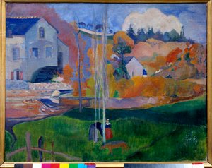 Paysage de Bretagne, le moulin david (táj Bretagne-ban, David malom) Paul Gauguin festménye (1848-1903) alkotó: Paul Gauguin