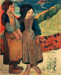 Kis bretonok a tenger mellett alkotó: Paul Gauguin